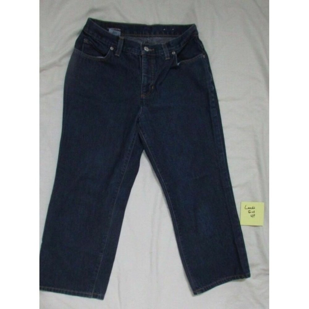 Lands‎ End 4p 4 petite Boot cut cropped Jeans women  23" inseam
